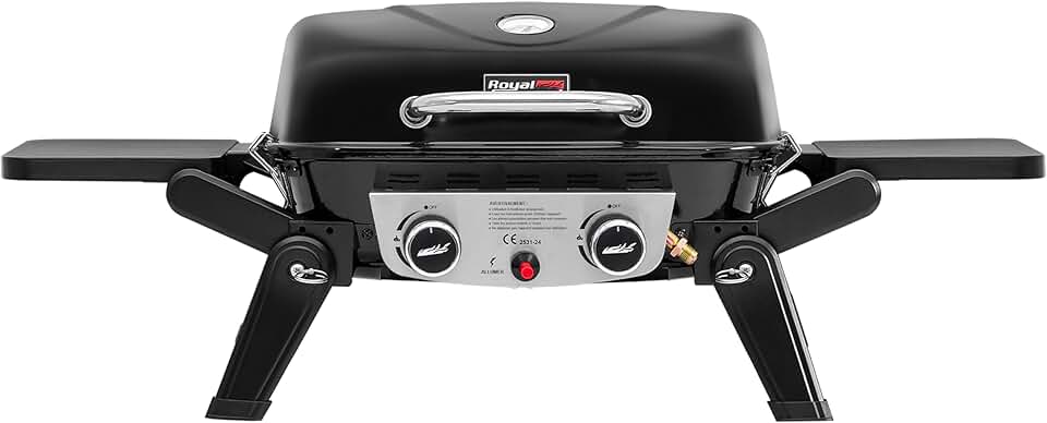 karaca-alisveris - Barbecue Gaz 2 brûleurs - 48x37 cm - tables pliables, 5kW