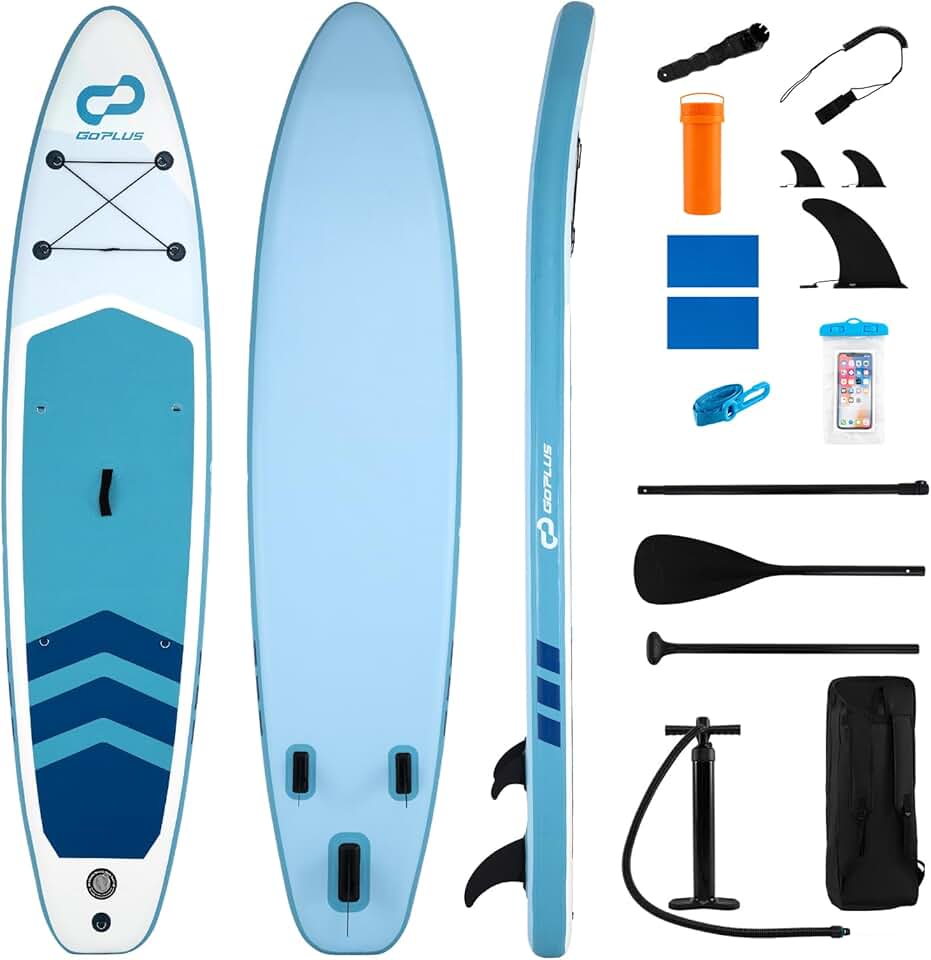 karaca-alisveris - Paddle board gonflable - réglable, sac à dos, pompe, sécurité