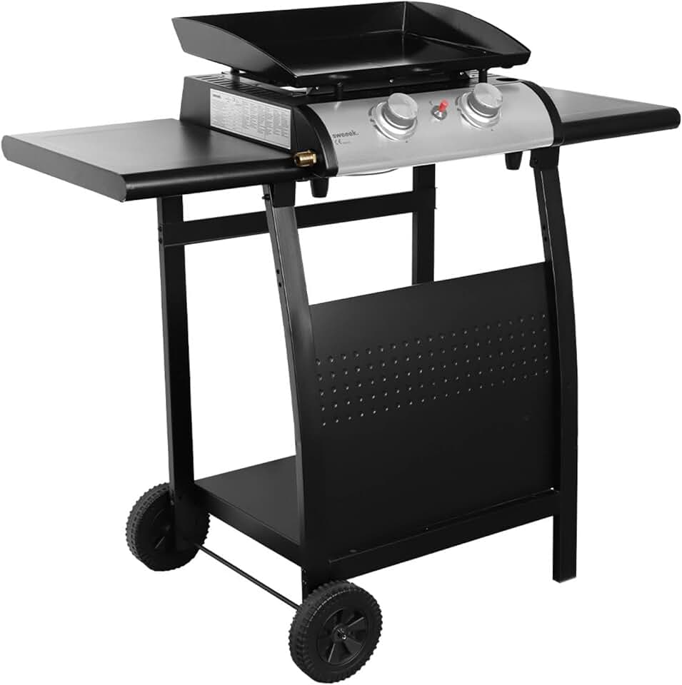 karaca-alisveris - Porthos série - plancha 2 brûleurs, inox, 5kW, plaque émaillée
