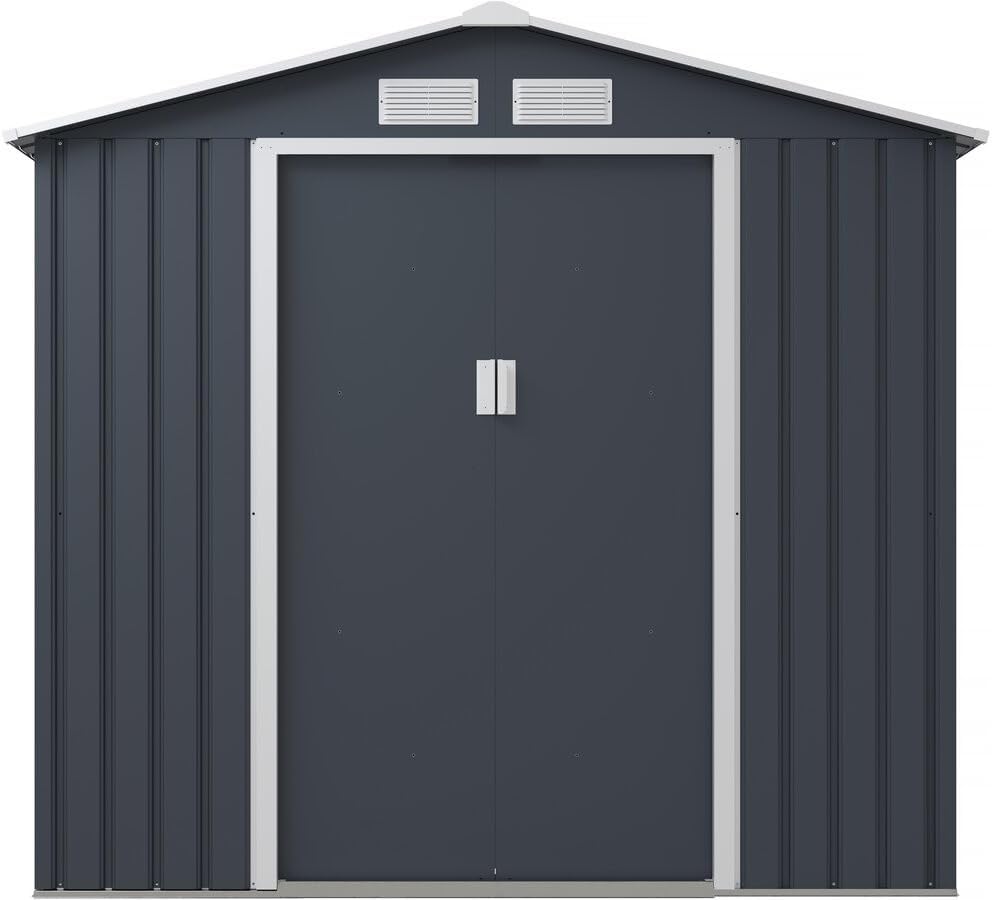 Abri de Jardin métal Vegas - 4,07 m² - Gris