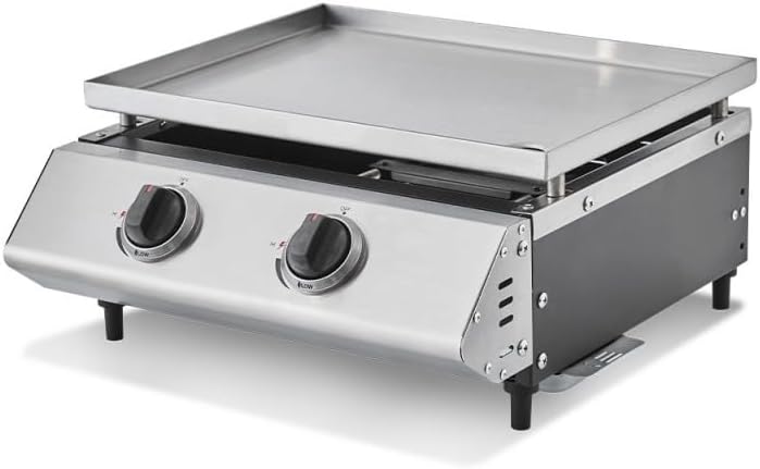 Cooking Box - Plancha gaz Cadix 2 feux - 45,5x36cm inox, tiroir graisse, 6 convives, 6,3 kW - FBT6524/01