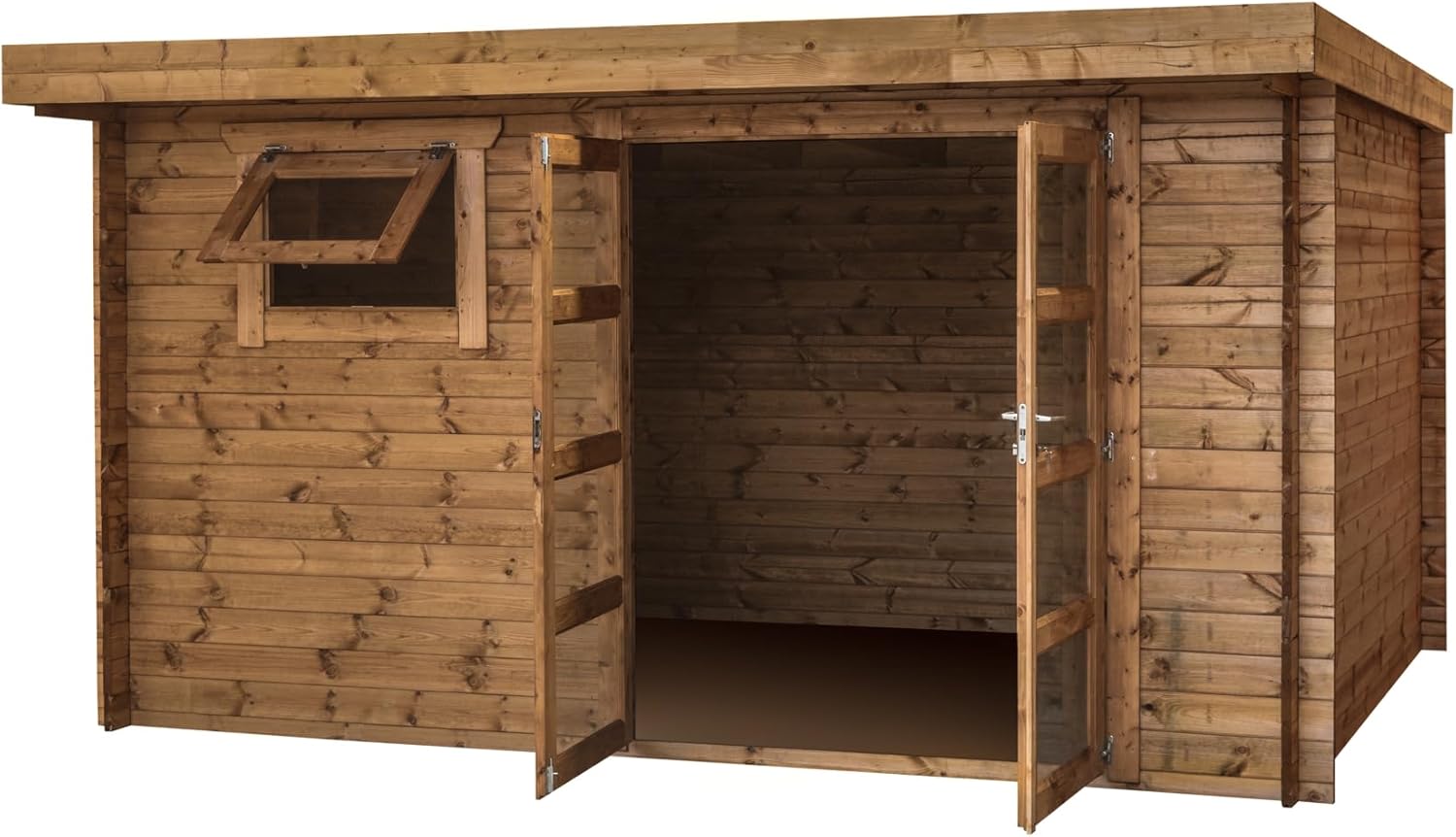 Abri de Jardin - bois traité 28mm, 9,9m² espace utile - INT042
