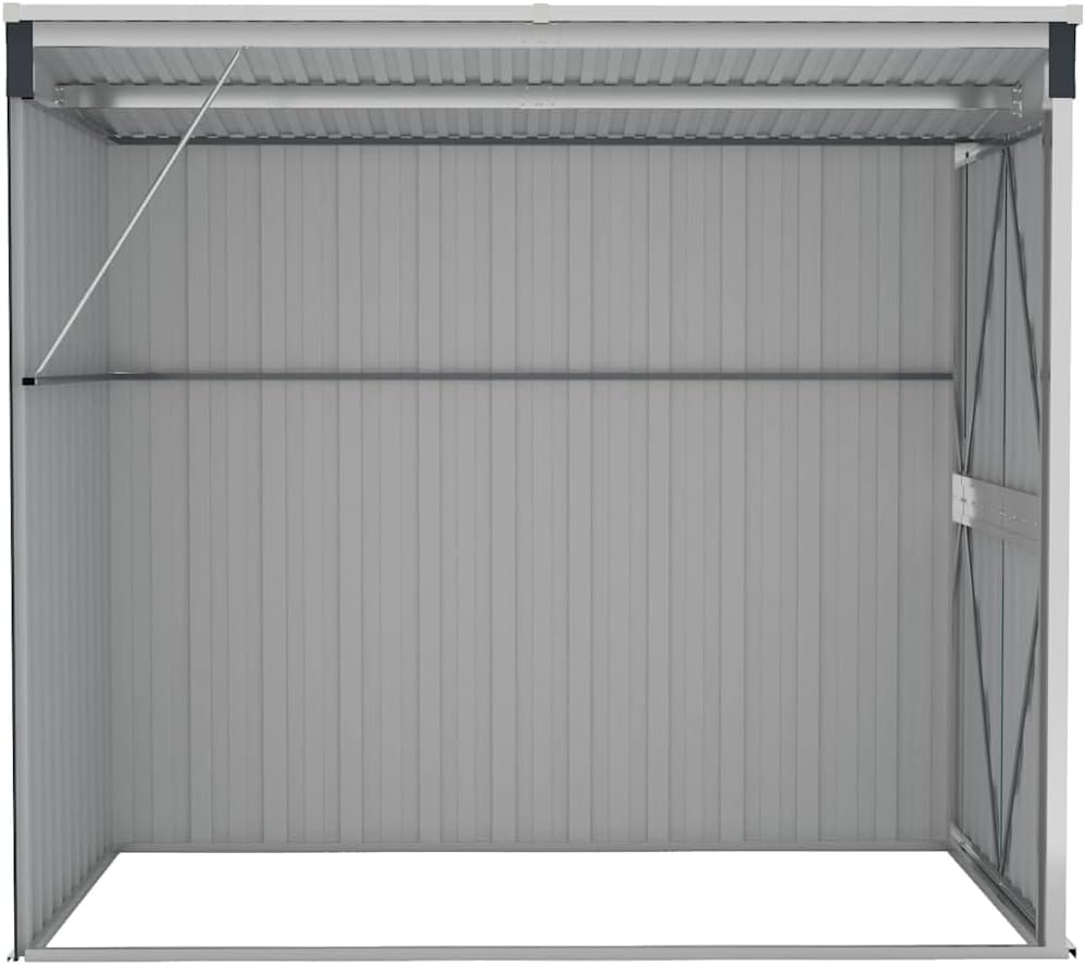 Abri de jardin mural anthracite 118x194x178 cm acier, 316223