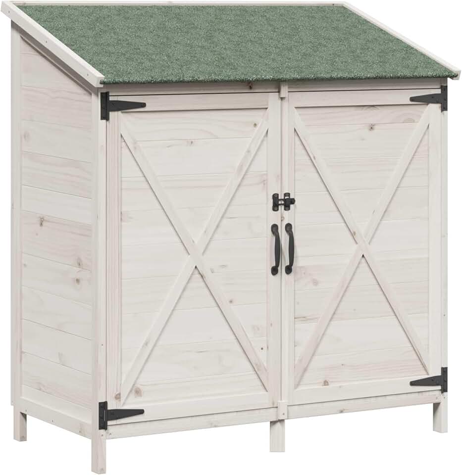 karaca-alisveris - Abri de jardin bois 106x56x113,5cm, spacieux, aéré, blanc