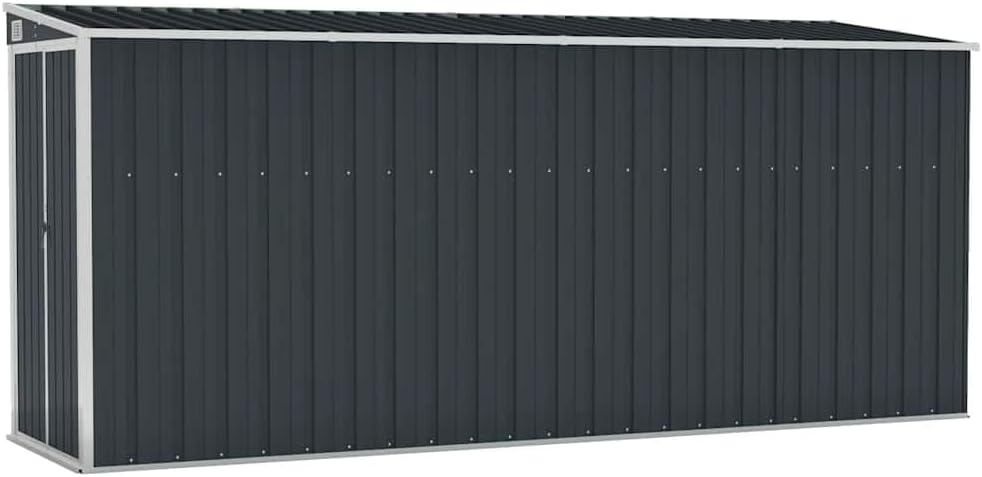 karaca-alisveris Abri de Jardin Mural Anthracite 118x382x178 cm Acier,Structures extérieures, Cabanes & abris de Jardin,316231