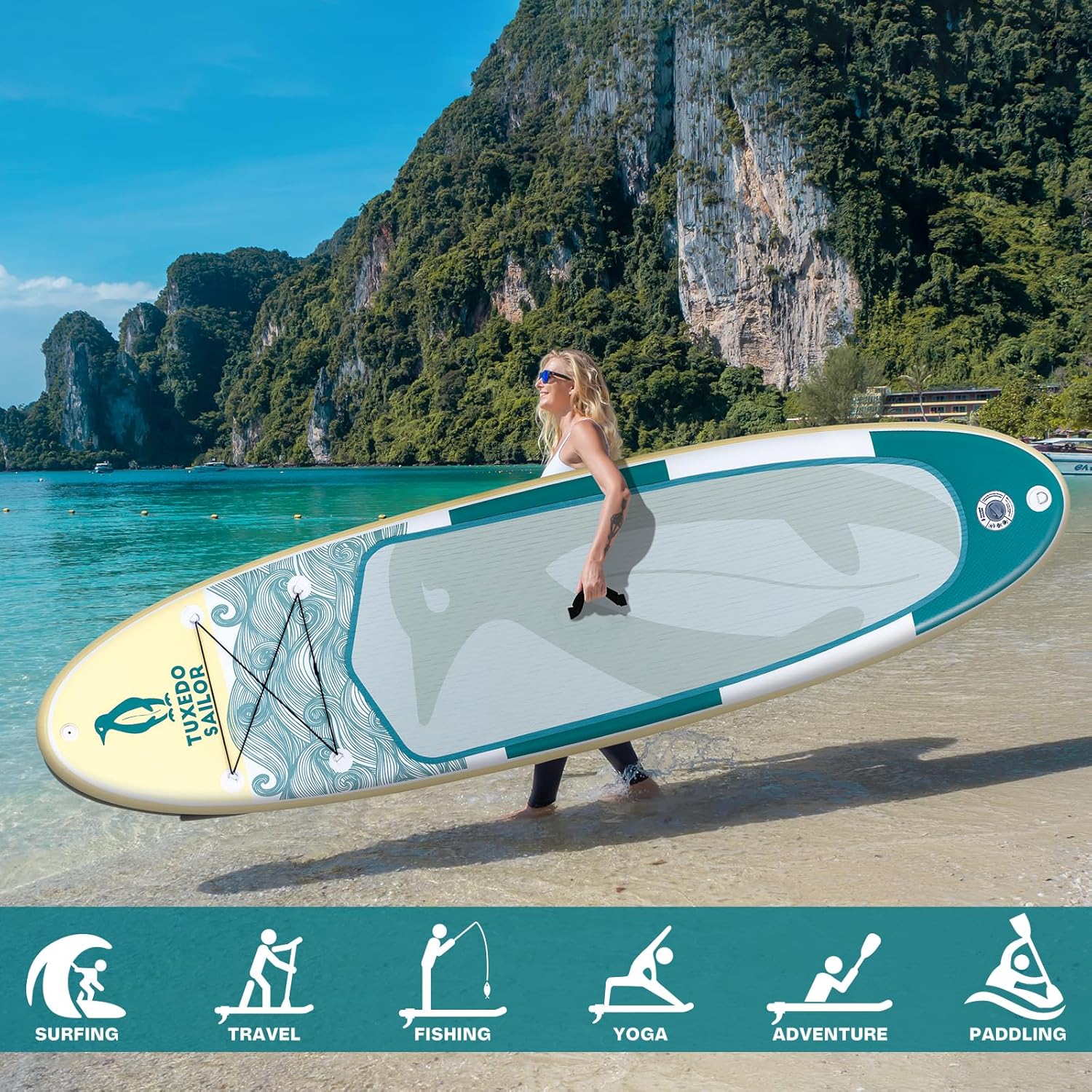karaca-alisveris - Paddle gonflable adulte - planche SUP avec accessoires complets