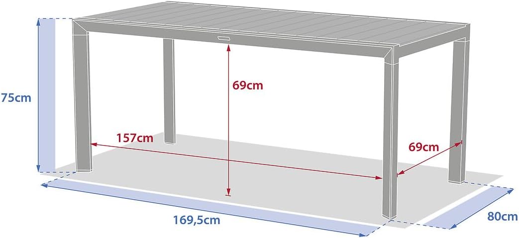 karaca-alisveris - Evasion 6 places - aluminium effet bois lin et argile
