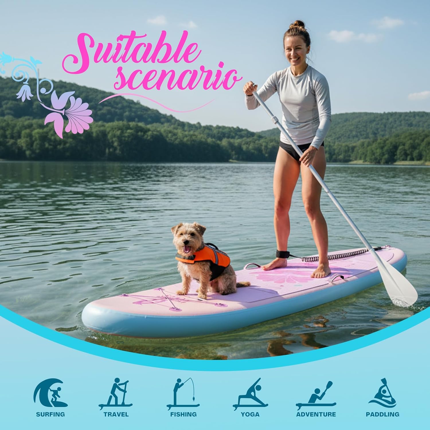 karaca-alisveris - Paddle Gonflable Adulte - planche SUP - accessoires complets - dimensions standards