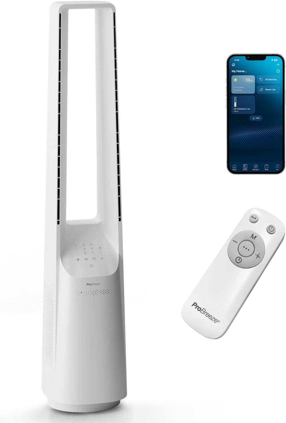 karaca-alisveris - Ventilateur Tour WiFi Intelligent 101cm - Silencieux, LED, télécommande, 6 vitesses, oscillation