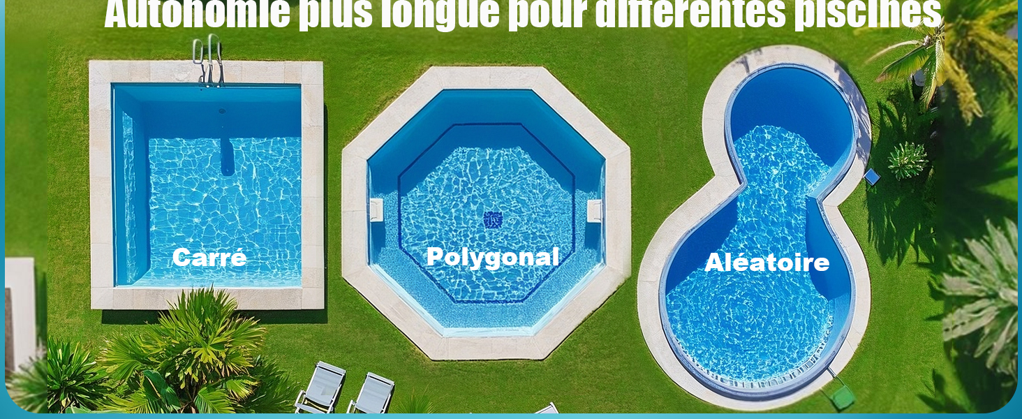 Robot aspirateur de Piscine sans Fil pour Piscine Hors Sol Nettoyeur de Piscine Automatique