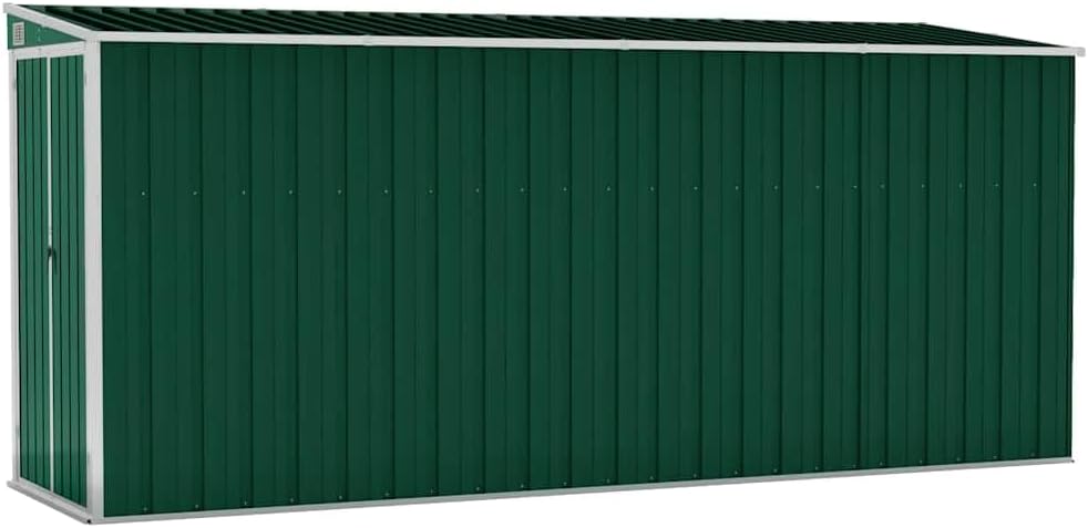 karaca-alisveris Abri de Jardin Mural Vert 118x382x178 cm Acier galvanisé,Structures extérieures, Cabanes & abris de Jardin,316229