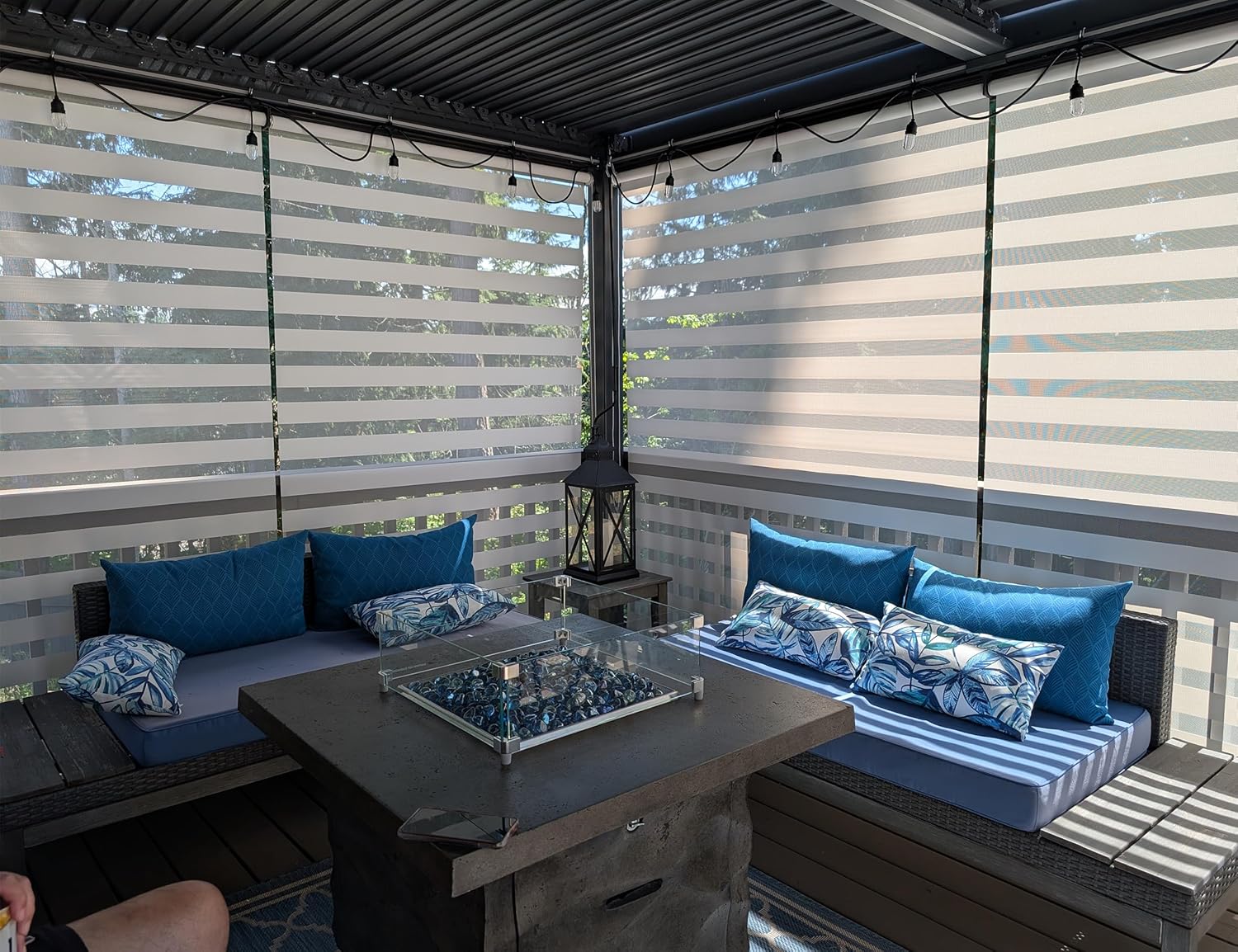 karaca-alisveris - Pergola Bioclimatique 6x3,68m - aluminium, stores, lames orientables