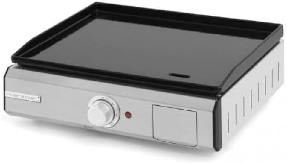 Riviera&Bar - Plancha électrique fonte émaillée 1575 cm² - Thermostat réglable, surface antiadhésive, Made in France