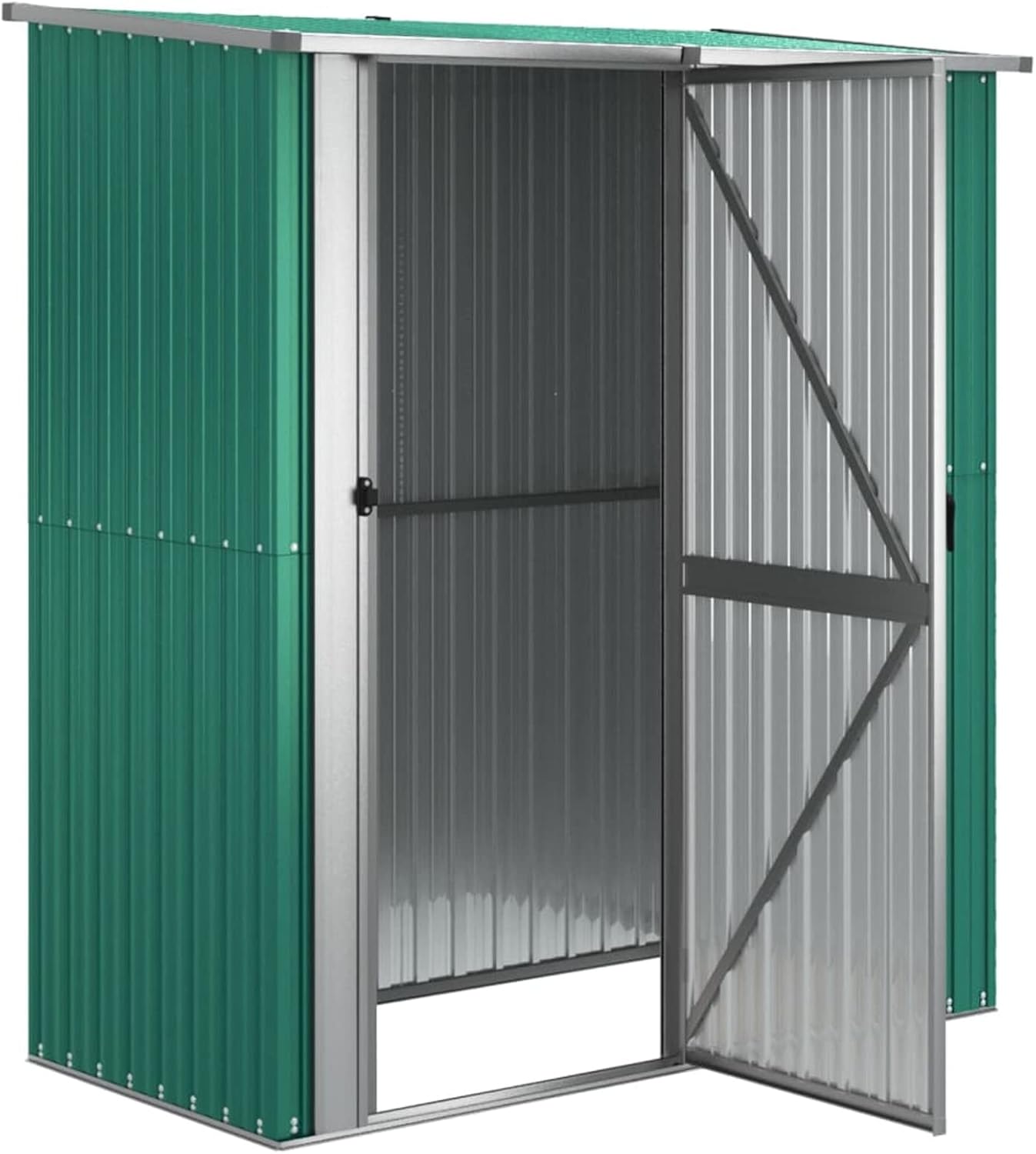 Abri de jardin - acier galvanisé vert - 180,5x97x209,5 cm - résistant intempéries