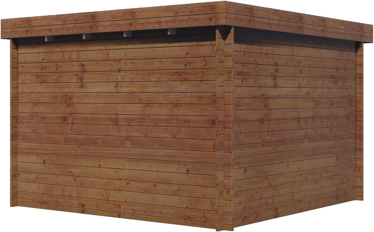 Abri de jardin bois traité - 28mm - 7.5m² - intérieur spacieux - INT024