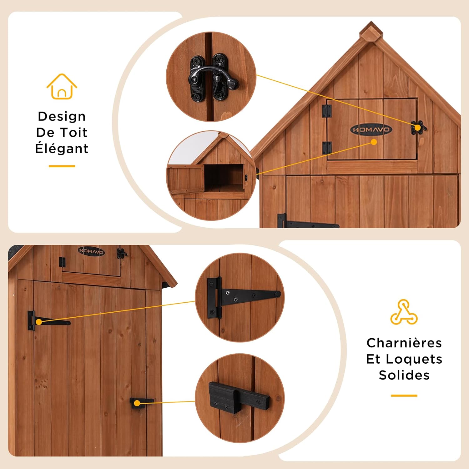 Abri de Jardin en Bois avec Protection UV - Toit en appentis - Abri de Jardin en Bois avec Sol - 77 x 54,3 x 179 cm - Abri de Jardin pour Jardin, terrasse, arrière-Cour, pelouse