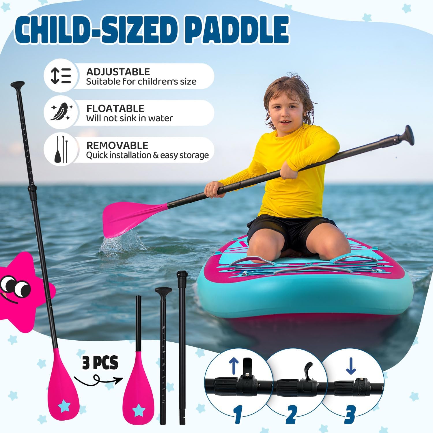 Planche de Surf Gonflable - Accessoire Complet Stand Up Paddle Board Gonflable pour Enfant Jeunesse