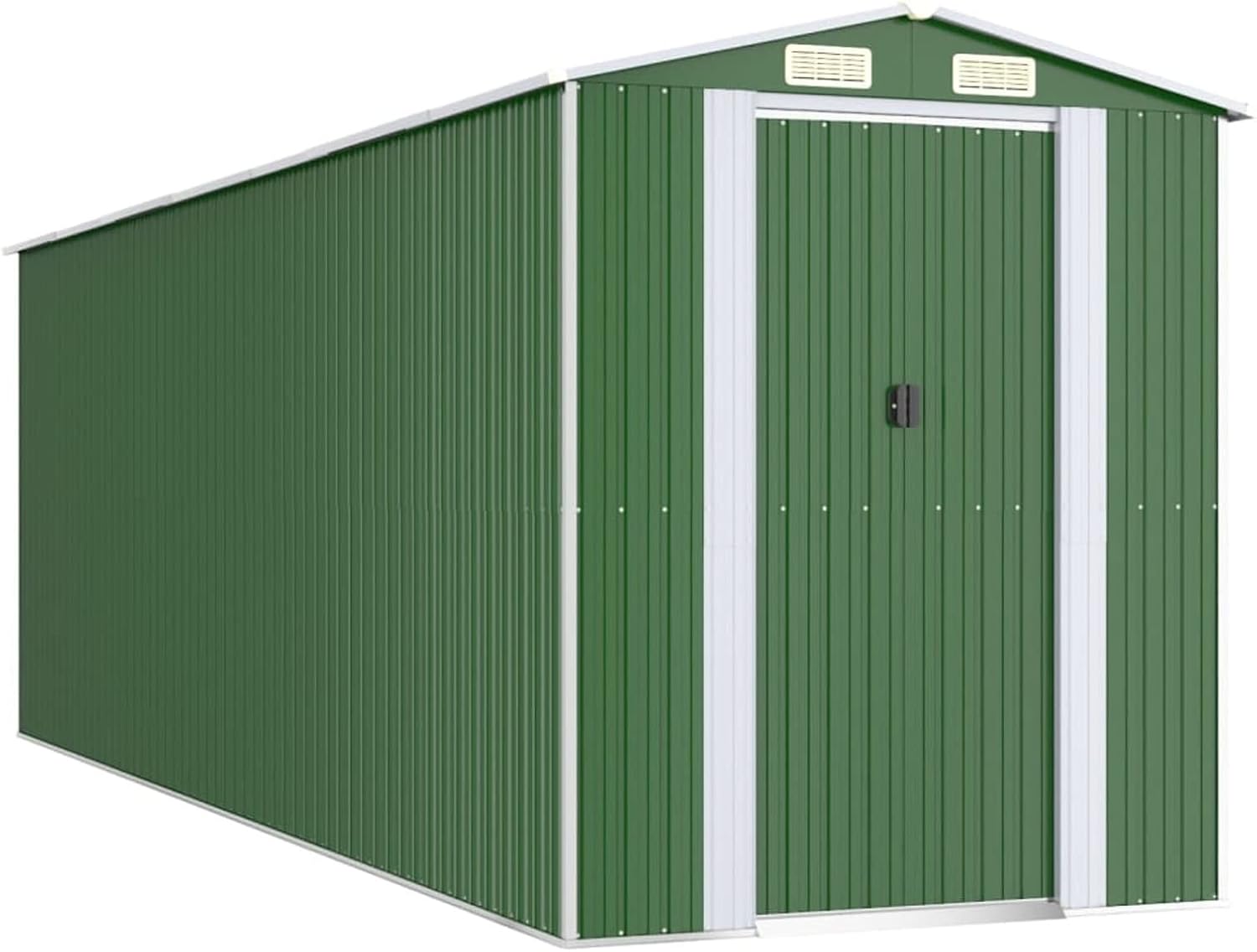 Abri de jardin extérieur en acier galvanisé vert 192 x 606 x 223 cm