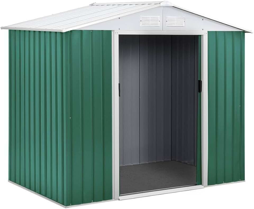 Abri de jardin métal - Rosas - 2,71 m² - structure robuste, vert