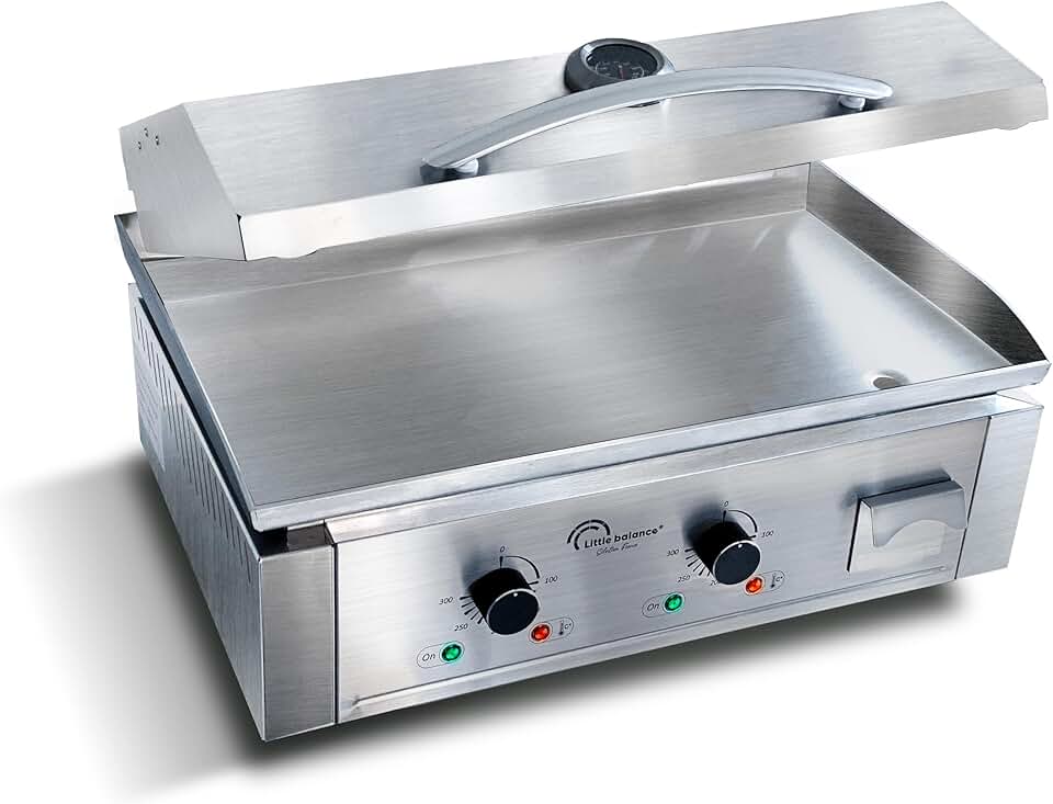 karaca-alisveris - Aquitaine Pro Plus - plancha inox 2 zones, couvercle, 3500W - 8473