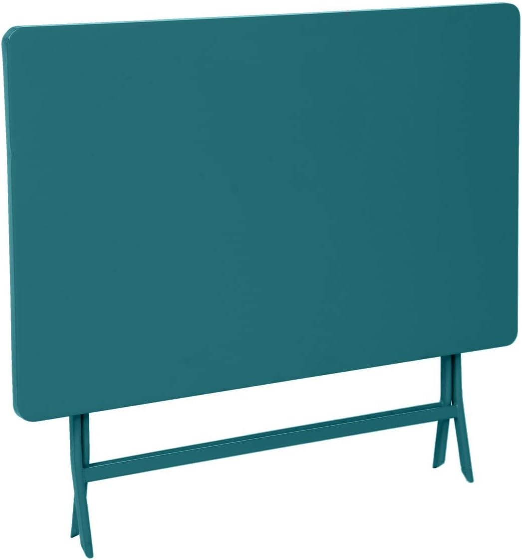 karaca-alisveris - Greensboro - 120x70cm - table pliante 4 places acier bleu