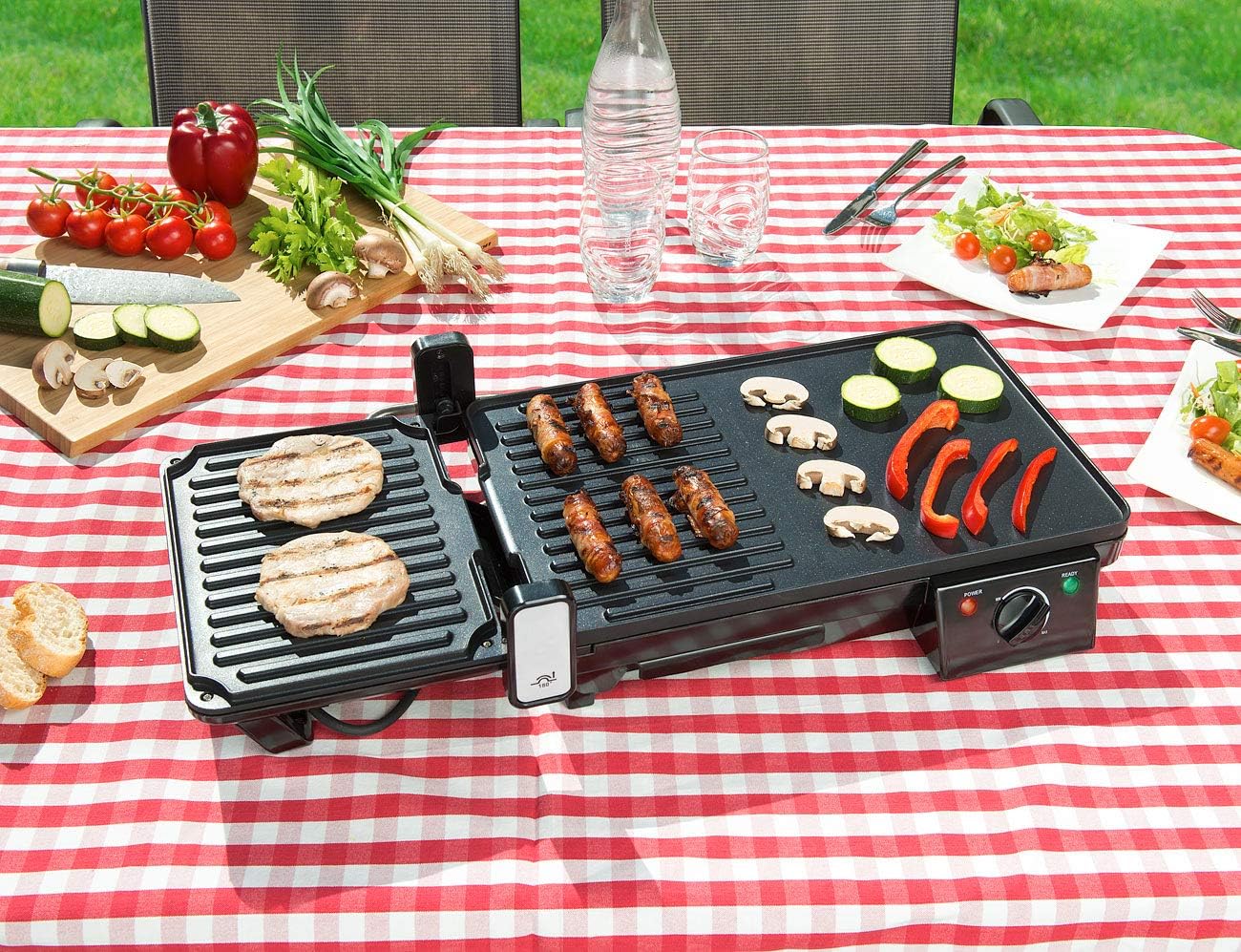karaca-alisveris - grille-plancha 2 en 1 2000W - table - cuisson rapide