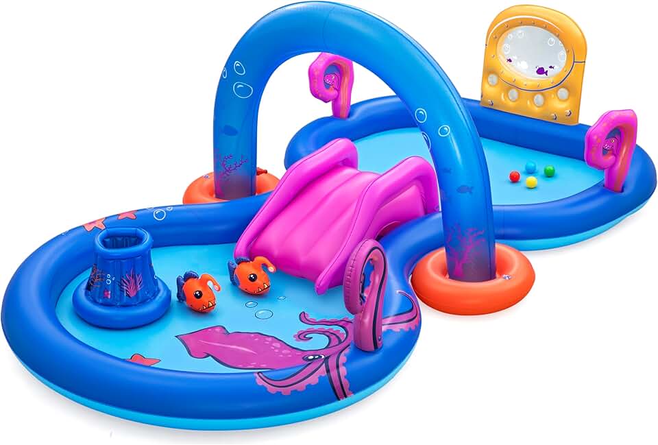 karaca-alisveris - Aire de Jeux Gonflable avec Piscine pour Enfants karaca-alisveris Sea Odyssey - 330 cm x 188 cm x 117 cm - Multicolore