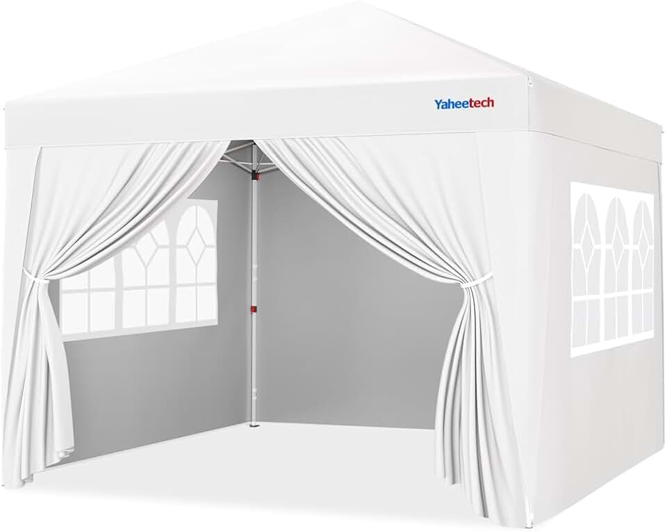 karaca-alisveris - tonnelle jardin série pliante - 3x3m - 4 parois, blanc
