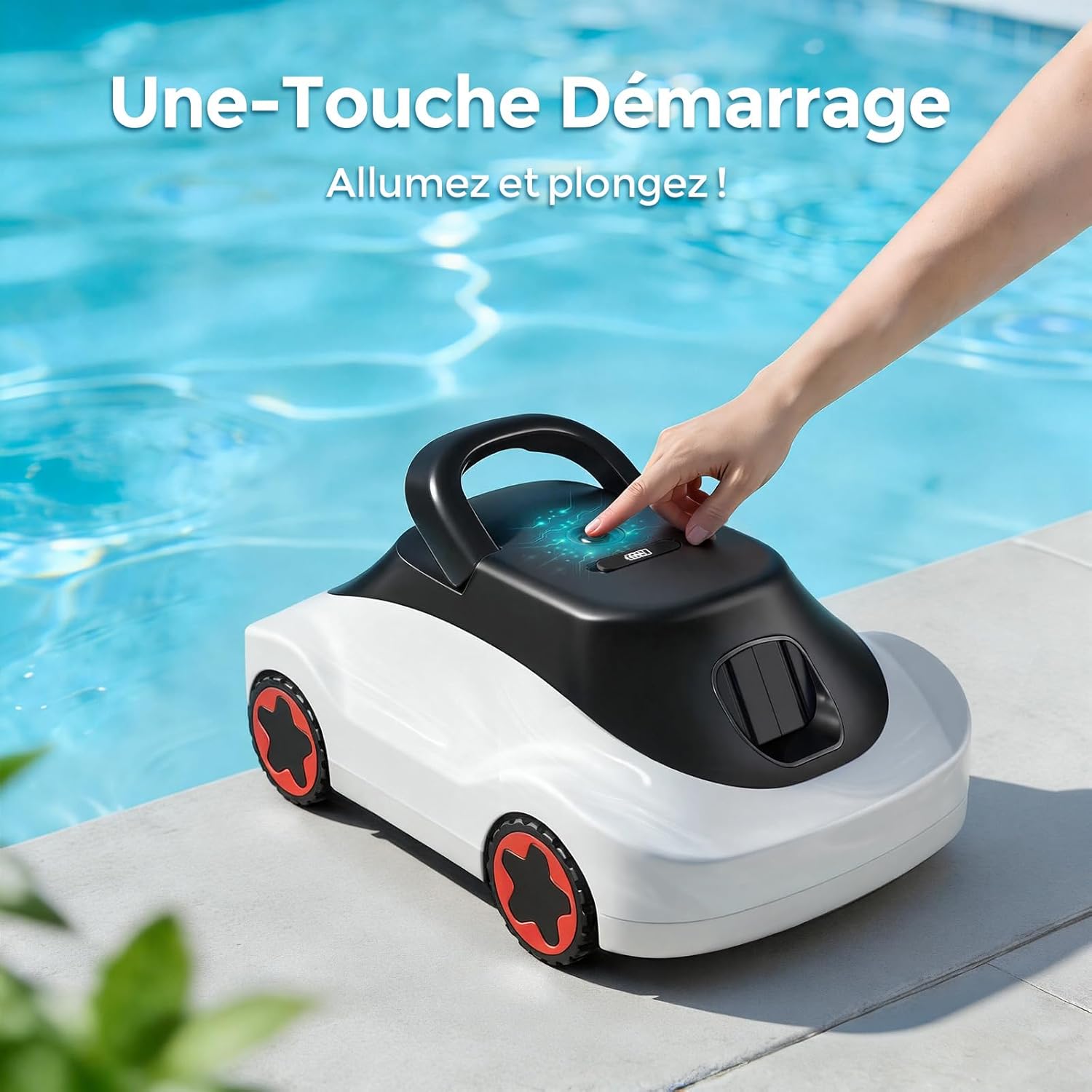 Robot piscine sans fil - 180 min, aspiration puissante, 200m², filtration ultra-fine