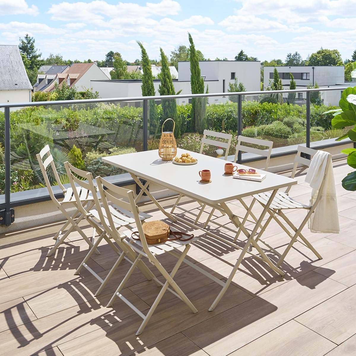 karaca-alisveris - Greensboro - table pliante rectangulaire 6 places - acier epoxy antirouille