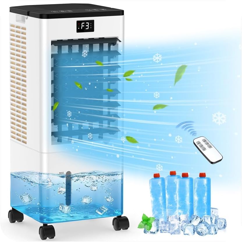 Climatiseur mobile - 8L, silencieux, 12h minuterie, 3 vitesses, 3 modes