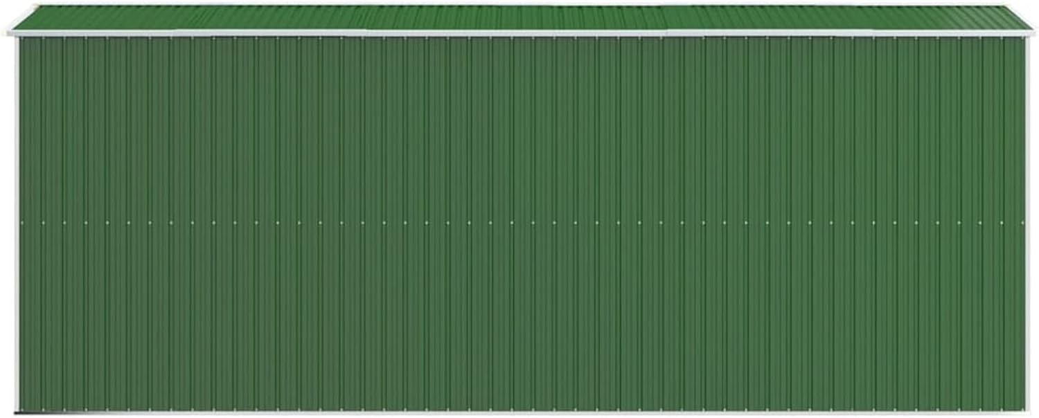 Abri de jardin extérieur en acier galvanisé vert 192 x 523 x 223 cm