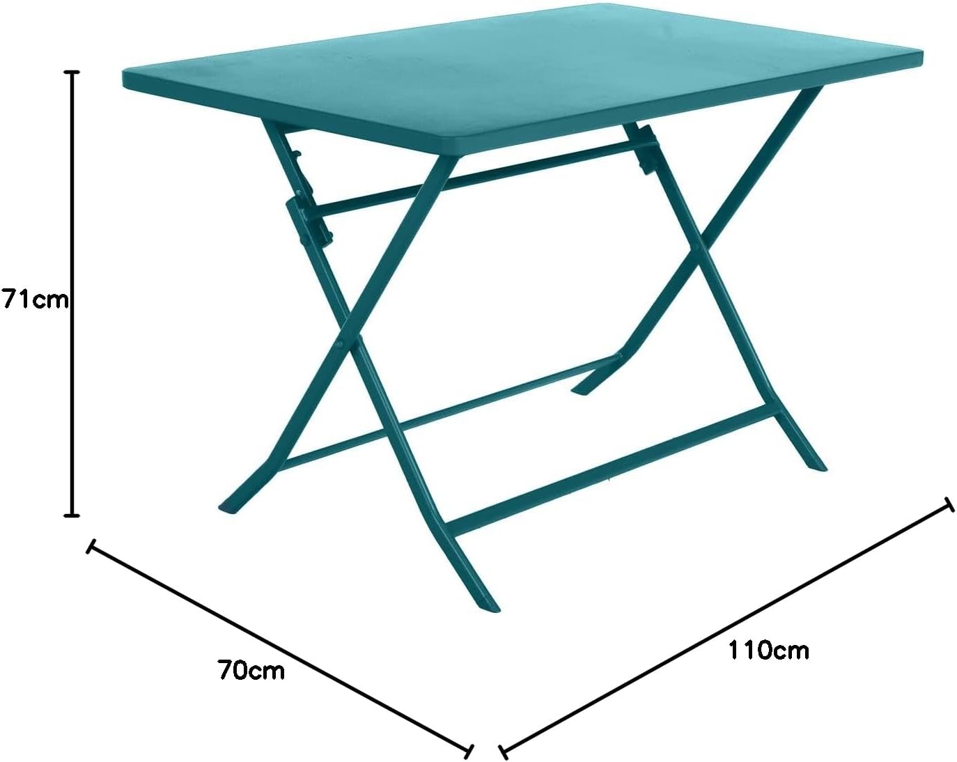 karaca-alisveris - Greensboro - 120x70cm - table pliante 4 places acier bleu