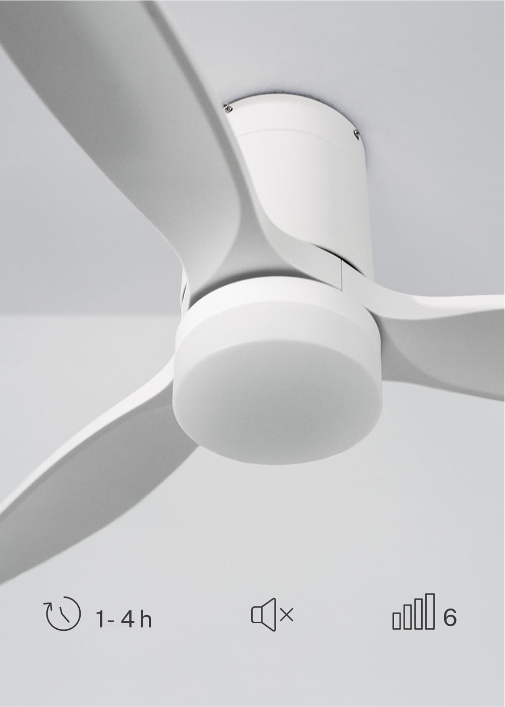 CREATE - WINDCALM S - Ø112 cm - Ventilateur de plafond LED silencieux, 6 vitesses, télécommande, été-hiver, 40W