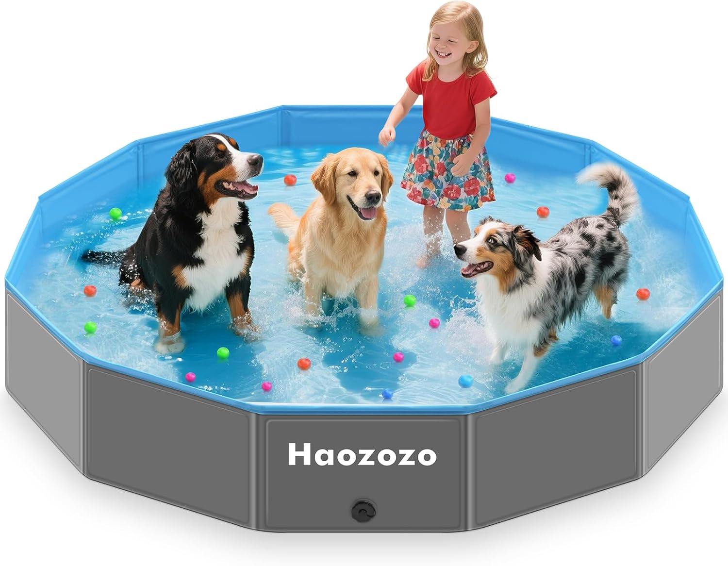 Piscine pour Chien, Bassin Renforcé pour Grands Chiens en PVC Durable, Piscine Pliable Sécurisée Antidérapante pour Chien - Faltbare Schwimmbecken Hund Planschbecken (160x30 cm)