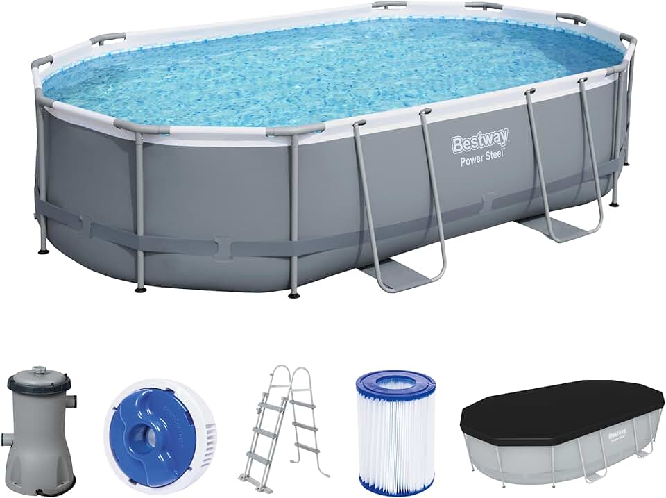 karaca-alisveris - Power Steel - 488x305x107 cm - piscine hors sol avec accessoires