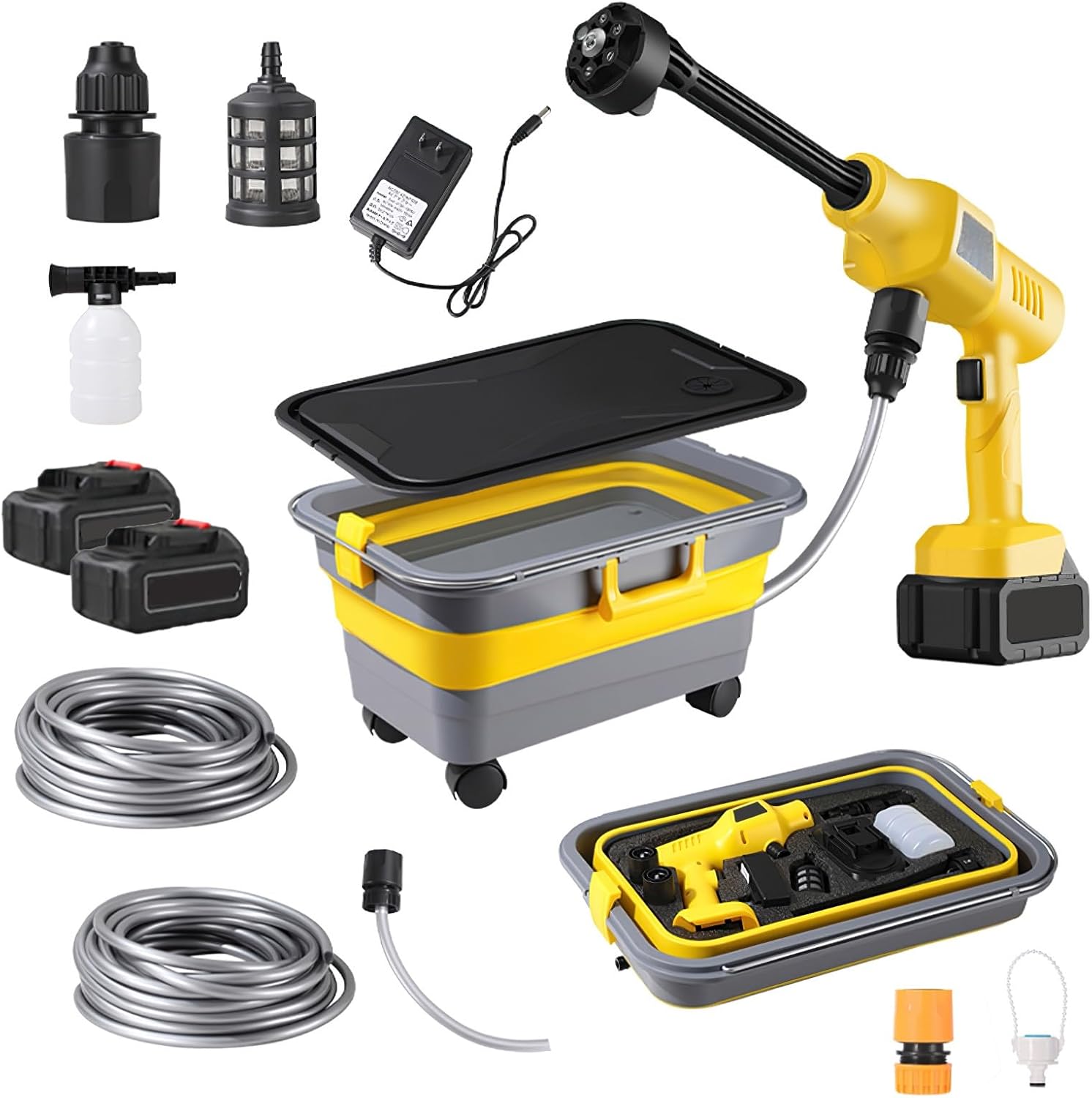 Nettoyeur haute pression sans fil - 36 bar - réservoir 23L - buse 6 en 1 - batterie 3000mAh