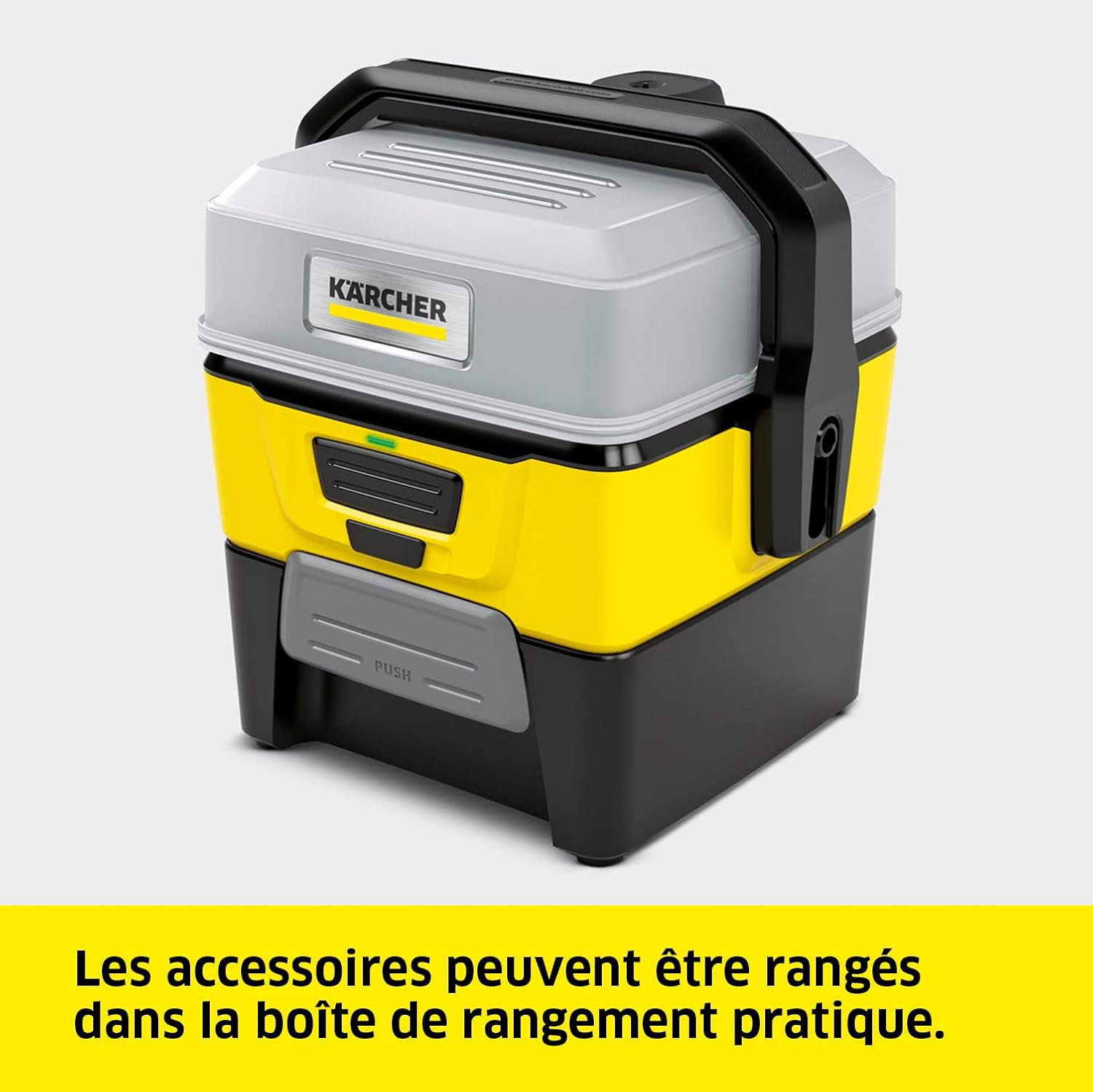 karaca-alisveris Nettoyeur à Pression Mobile OC 3 + Kit Animaux, Débit : 2 L/h, Réservoir : 4L, Tuyau : 2,8 m, Buse à Jet Plat, Buse Conique, Brosse Pet, Serviette pour Animaux Domestiques, Boîte de Rangement