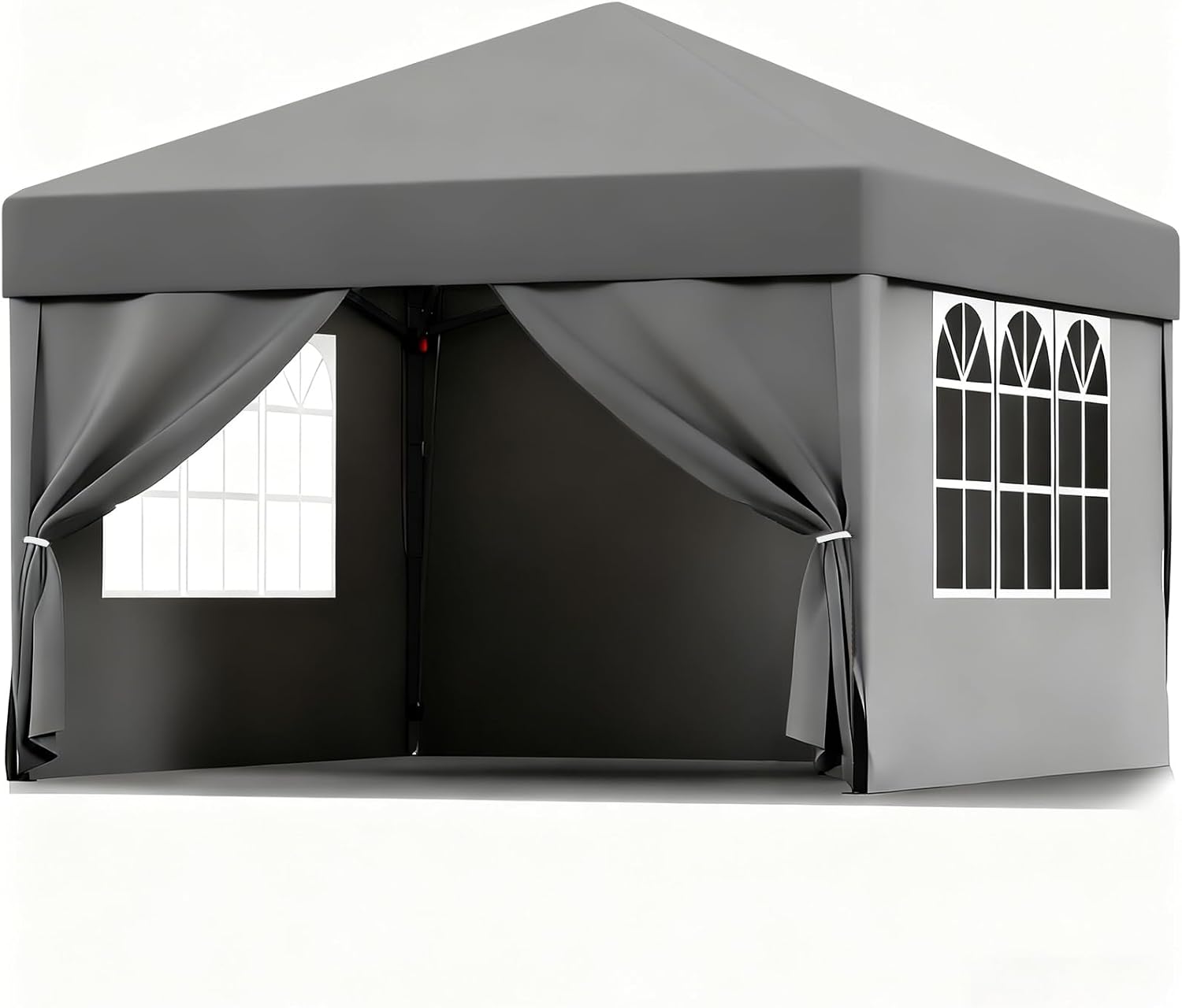 ISE - tonnelle pliante série jardin - 3x3m - rideaux, réglable, UV50+