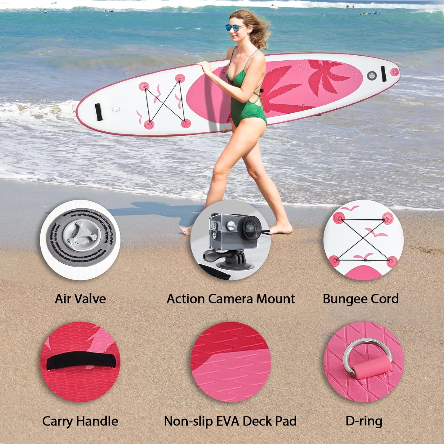 karaca-alisveris - Paddle gonflable adulte - 320/335cm - 2 places, siège kayak, pagaie alu, support caméra, pompe, 150kg