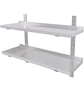 karaca-alisveris Étagère Murale INOX Cuisine Tablette Flottante Pose Murale Catering 2 Couches (120 * 30cm)