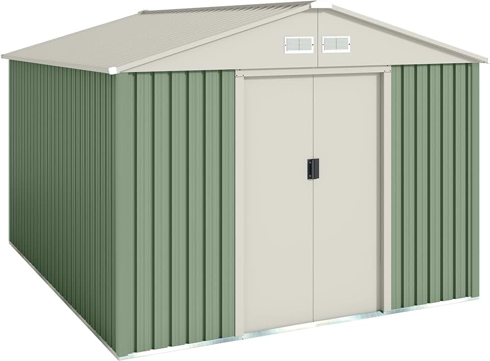 karaca-alisveris Abri de Jardin en métal 7.86 m2 - Garantie 10 Ans - 261x301x198cm