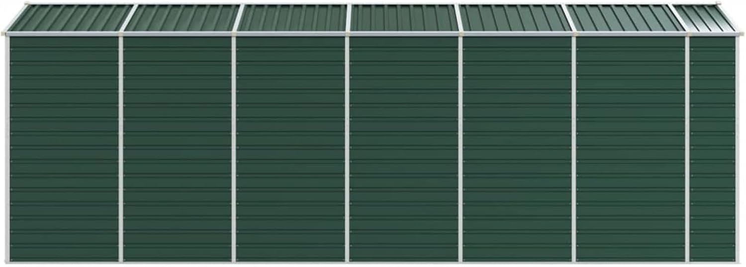 Abri de Jardin Vert 191x555x198 cm Acier galvanisé,Abris De Jardin,Abri De Stockage pour Jardin,Abri D'Outils De Jardin