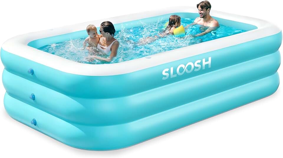 karaca-alisveris - piscine gonflable familiale avec sièges - 304x183x56 cm - épaisse et durable