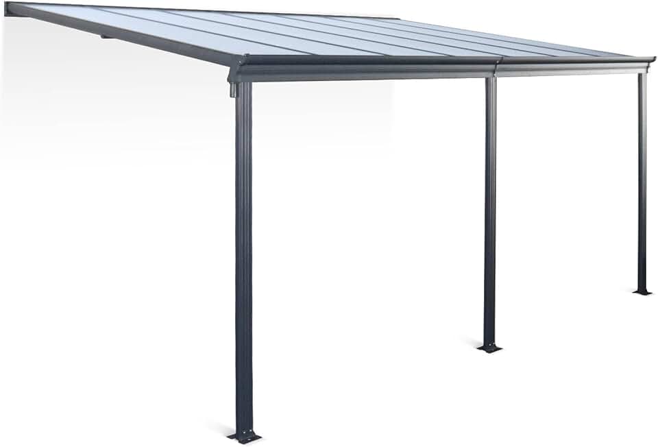 karaca-alisveris - Avenio - Pergola murale 3x4 m alu/polycarbonate avec gouttière