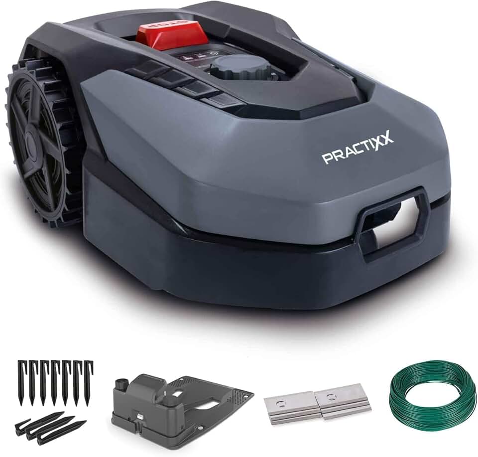 karaca-alisveris - Robot tondeuse série PX-RRM-600Wi - 600m² - coupe 18cm, 20-60mm, capteur pluie, WiFi/BT, pente 35%, station d