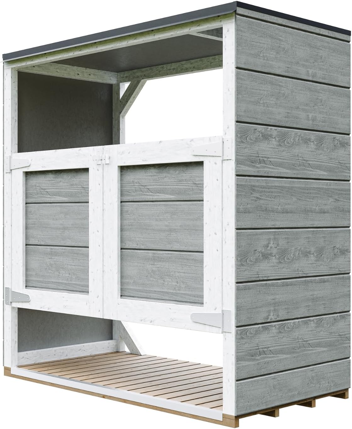 Abri de Jardin pour poubelles, Cache Poubelle extérieur 2x240L – Coffre de Rangement Exterieur, Armoire de Jardin, cabane de Jardin Exterieur – karaca-alisveris M980A-TUNDRA Grey