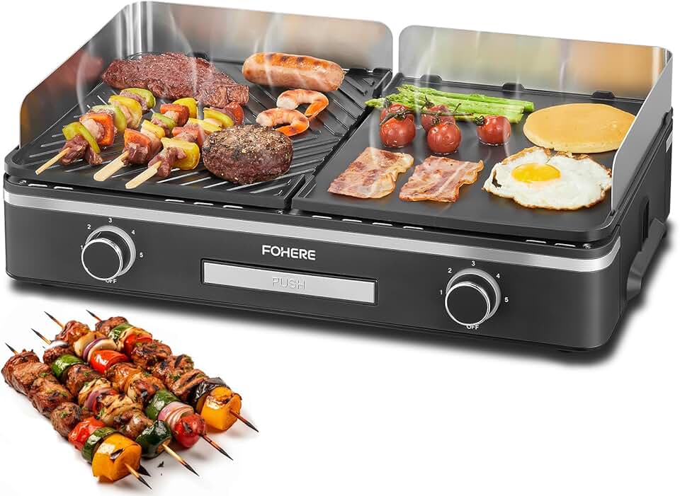 karaca-alisveris - Barbecue de table 2400W - 2 zones, grande plancha antiadhésive