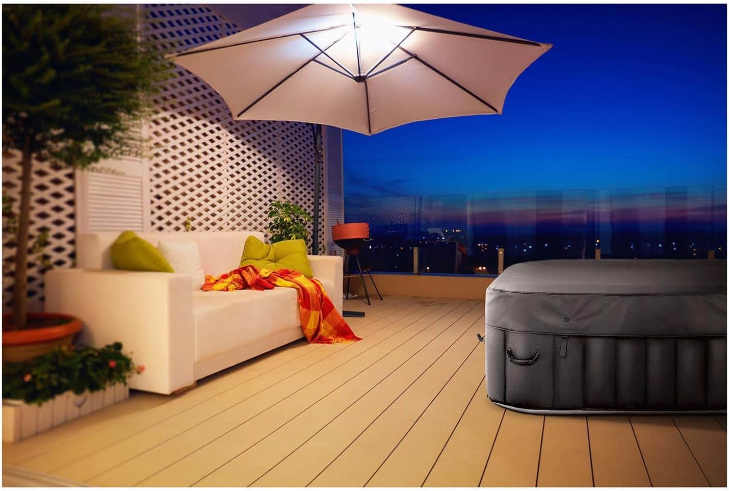 Spa gonflable carré 4 places – 600L – 100 jets – Chauffant 1800W – UNI_Pools_15