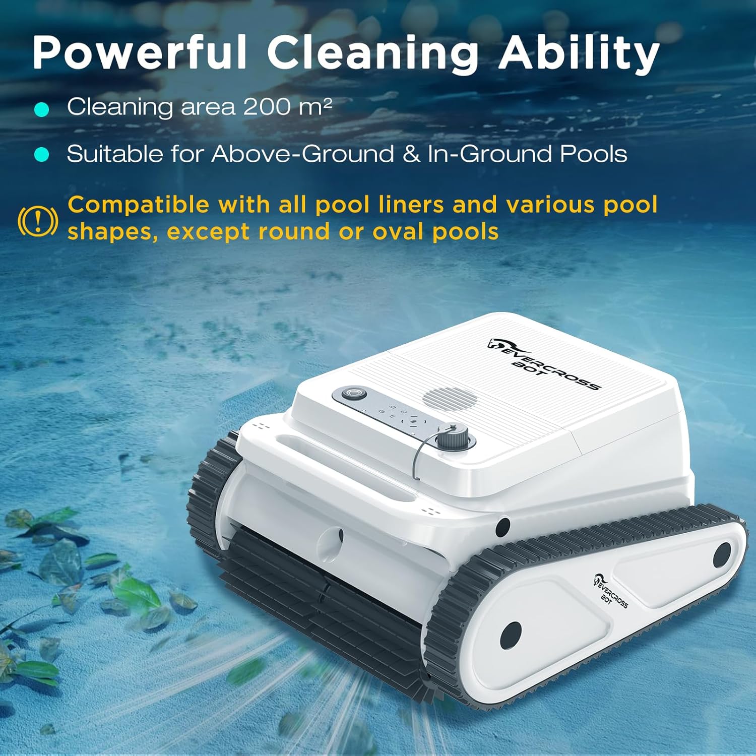 Evercross - BOT 2026 Nouveau - 200m² - Piscine sans fil, 120min, app